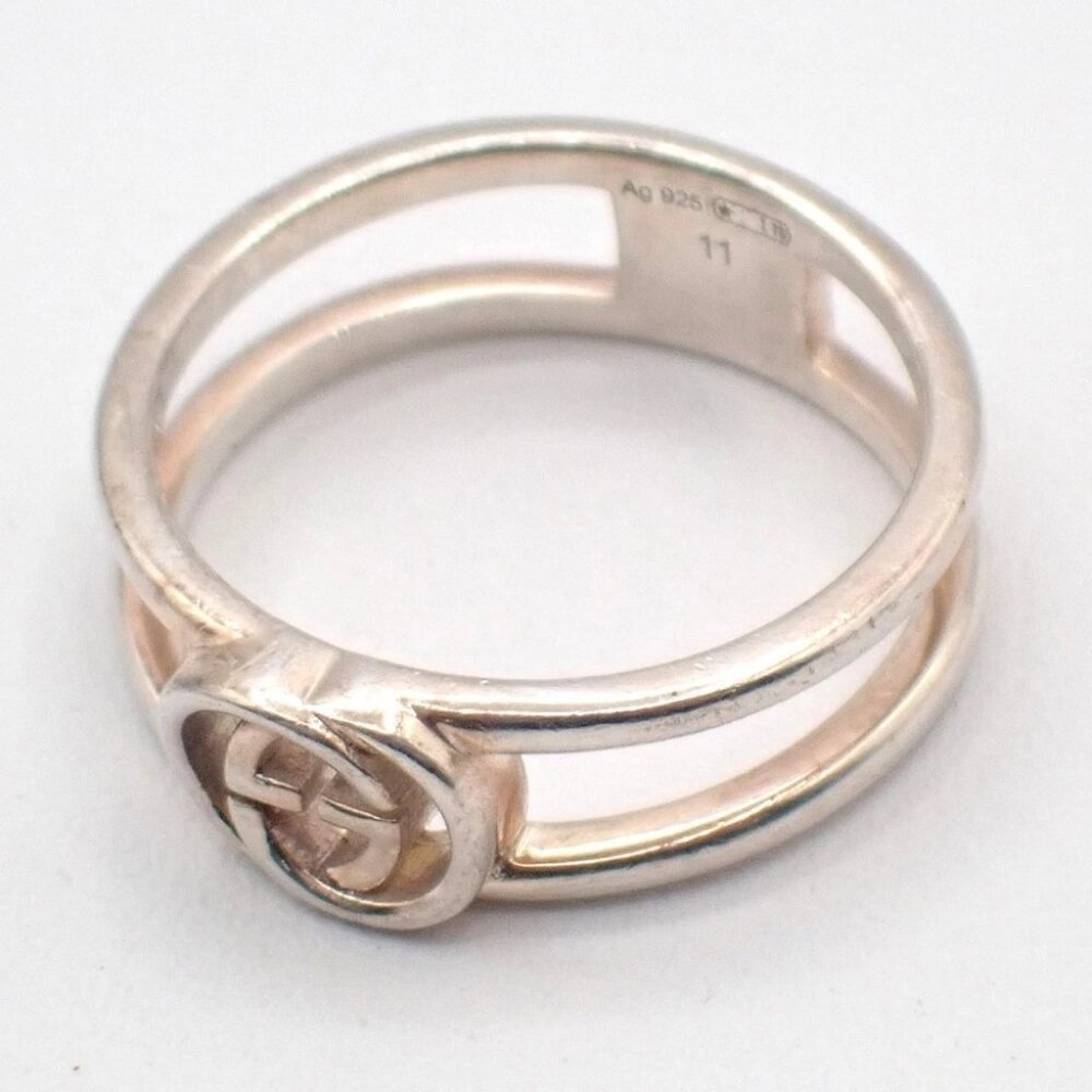 GUCCI Interlocking G Ring Silver 925 Size JP 11 US 6 Italy Accessory 07CA583 - Picture 4 of 10